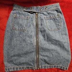 Size 4 Denim Skirt With Zipper/Buckle